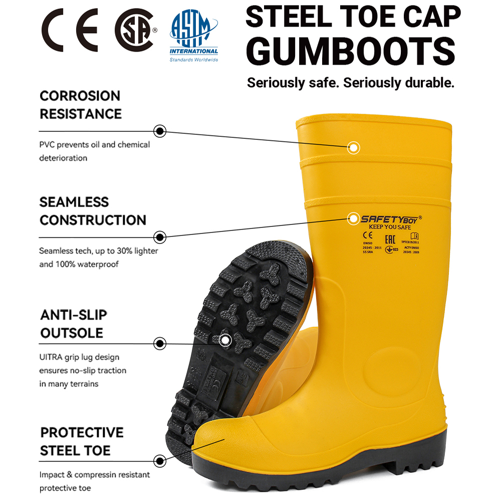 RAIN BOOTS_YL1834-Yellow + Black - Image 2